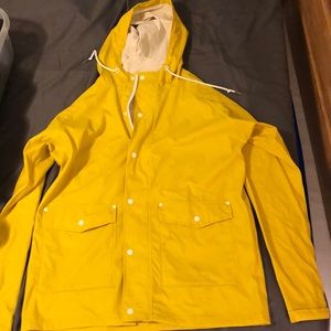 Yellow rain shell jacket